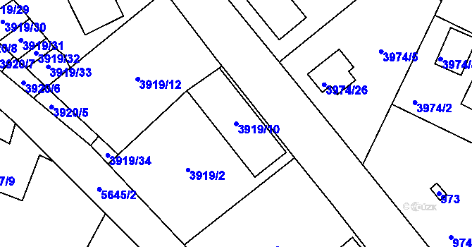 Parcela st. 3919/10 v KÚ Velké Meziříčí, Katastrální mapa