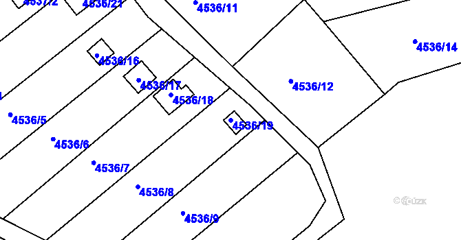 Parcela st. 4536/19 v KÚ Velké Meziříčí, Katastrální mapa