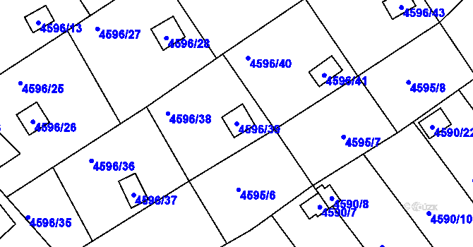 Parcela st. 4596/39 v KÚ Velké Meziříčí, Katastrální mapa