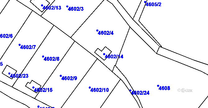 Parcela st. 4602/14 v KÚ Velké Meziříčí, Katastrální mapa