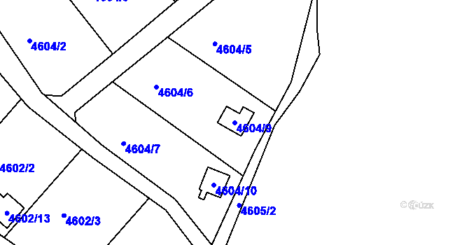 Parcela st. 4604/9 v KÚ Velké Meziříčí, Katastrální mapa