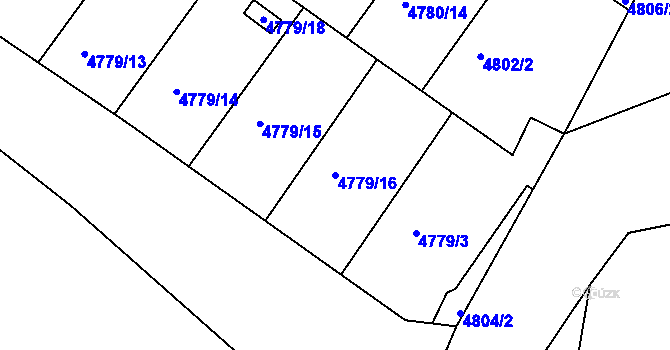 Parcela st. 4779/16 v KÚ Velké Meziříčí, Katastrální mapa