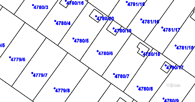 Parcela st. 4780/6 v KÚ Velké Meziříčí, Katastrální mapa