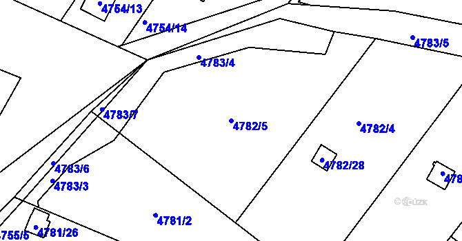 Parcela st. 4782/5 v KÚ Velké Meziříčí, Katastrální mapa