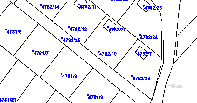 Parcela st. 4782/10 v KÚ Velké Meziříčí, Katastrální mapa