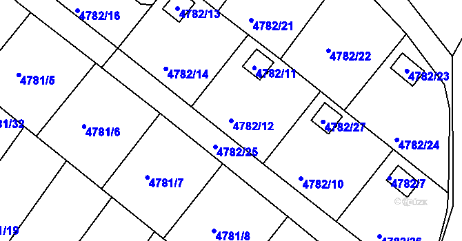Parcela st. 4782/12 v KÚ Velké Meziříčí, Katastrální mapa