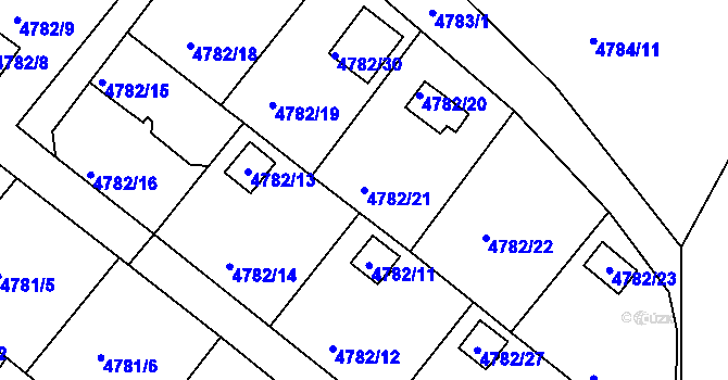 Parcela st. 4782/21 v KÚ Velké Meziříčí, Katastrální mapa