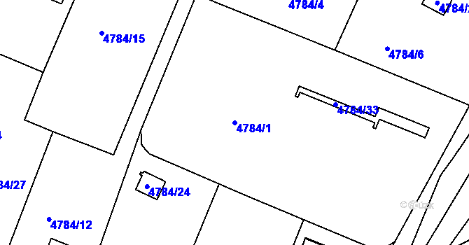 Parcela st. 4784/1 v KÚ Velké Meziříčí, Katastrální mapa