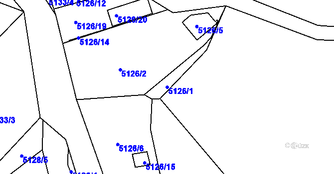 Parcela st. 5126/1 v KÚ Velké Meziříčí, Katastrální mapa