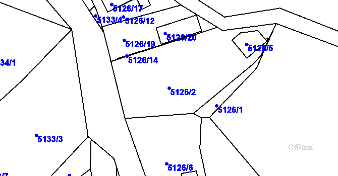 Parcela st. 5126/2 v KÚ Velké Meziříčí, Katastrální mapa