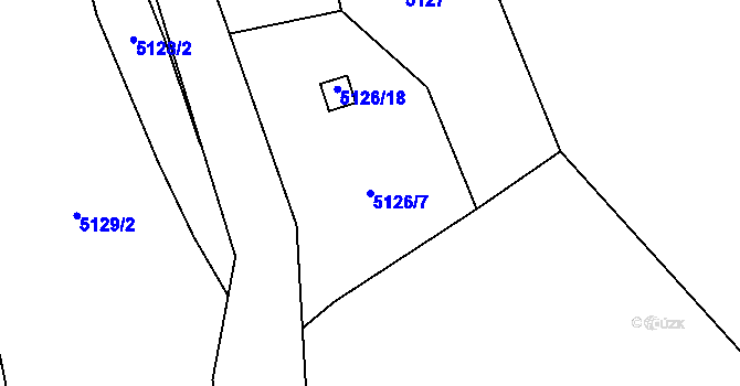 Parcela st. 5126/7 v KÚ Velké Meziříčí, Katastrální mapa