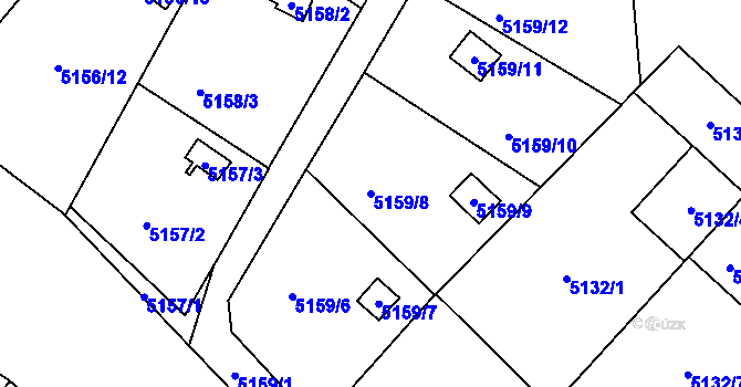 Parcela st. 5159/8 v KÚ Velké Meziříčí, Katastrální mapa