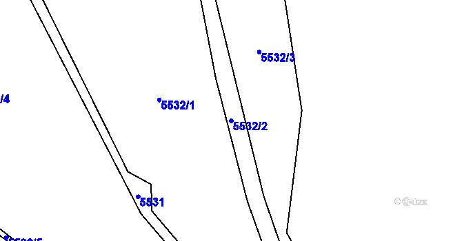 Parcela st. 5532/2 v KÚ Velké Meziříčí, Katastrální mapa