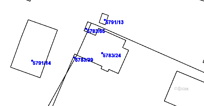 Parcela st. 5783/24 v KÚ Velké Meziříčí, Katastrální mapa