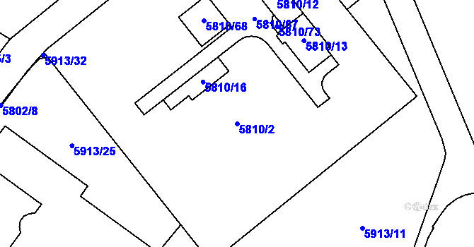 Parcela st. 5810/2 v KÚ Velké Meziříčí, Katastrální mapa