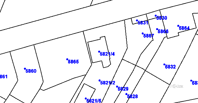 Parcela st. 5821/4 v KÚ Velké Meziříčí, Katastrální mapa