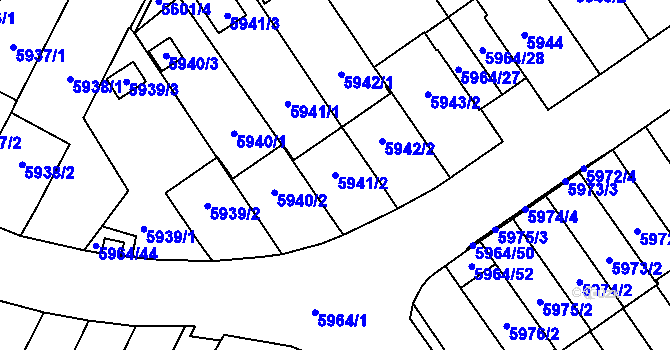 Parcela st. 5941/2 v KÚ Velké Meziříčí, Katastrální mapa