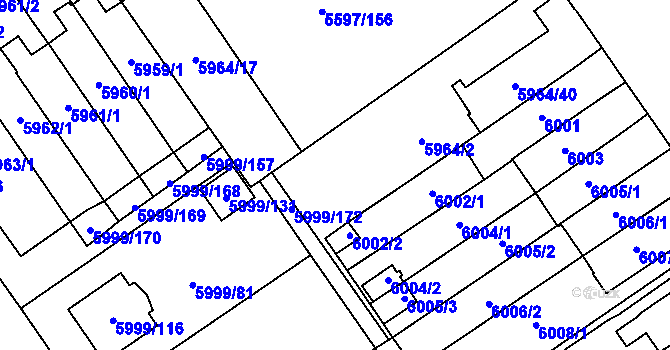 Parcela st. 5964/37 v KÚ Velké Meziříčí, Katastrální mapa
