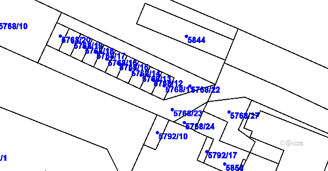 Parcela st. 5768/11 v KÚ Velké Meziříčí, Katastrální mapa