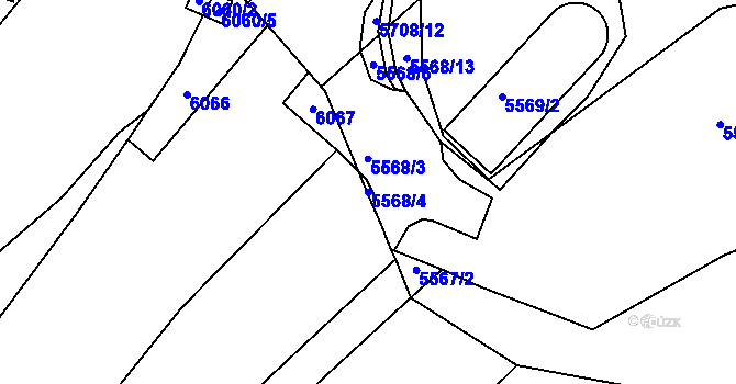 Parcela st. 5568/4 v KÚ Velké Meziříčí, Katastrální mapa
