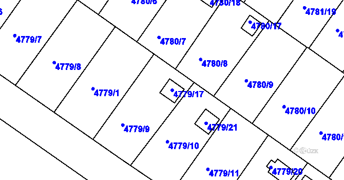 Parcela st. 4779/17 v KÚ Velké Meziříčí, Katastrální mapa