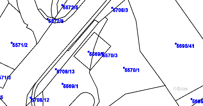 Parcela st. 5570/3 v KÚ Velké Meziříčí, Katastrální mapa