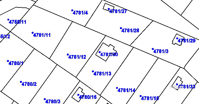 Parcela st. 4781/30 v KÚ Velké Meziříčí, Katastrální mapa
