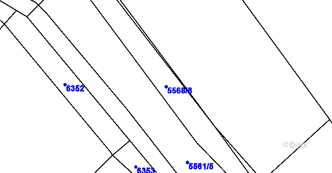 Parcela st. 5568/8 v KÚ Velké Meziříčí, Katastrální mapa