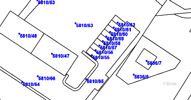 Parcela st. 5810/56 v KÚ Velké Meziříčí, Katastrální mapa