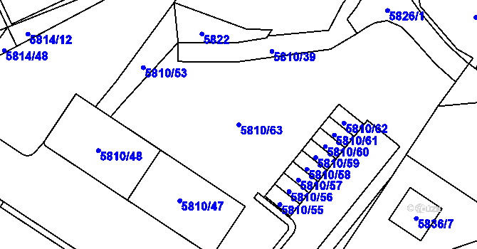Parcela st. 5810/63 v KÚ Velké Meziříčí, Katastrální mapa