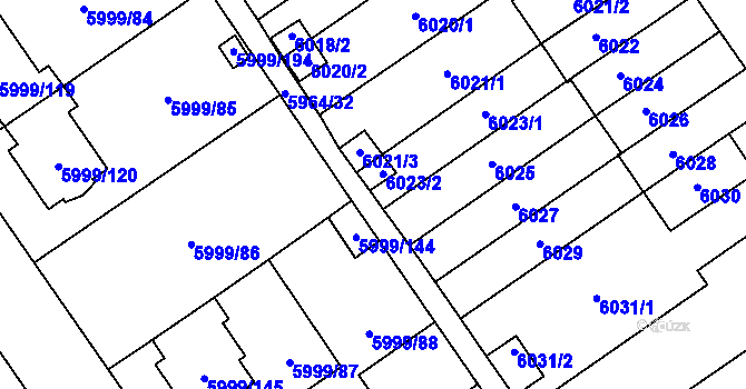 Parcela st. 5999/193 v KÚ Velké Meziříčí, Katastrální mapa