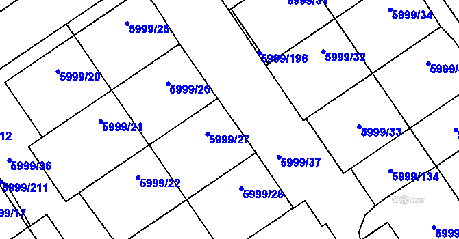 Parcela st. 5999/200 v KÚ Velké Meziříčí, Katastrální mapa