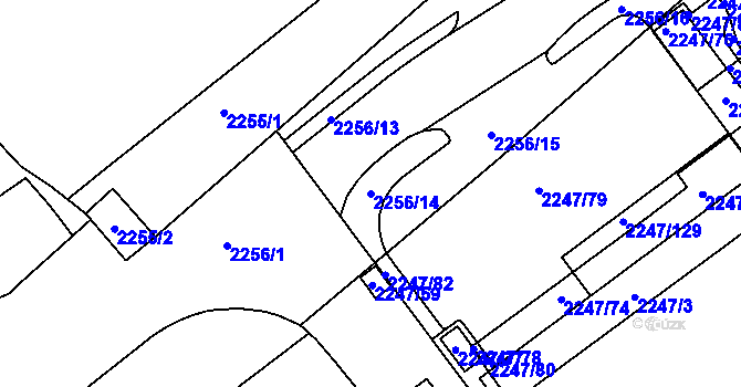 Parcela st. 2256/14 v KÚ Velké Meziříčí, Katastrální mapa