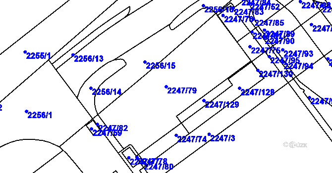 Parcela st. 2247/79 v KÚ Velké Meziříčí, Katastrální mapa