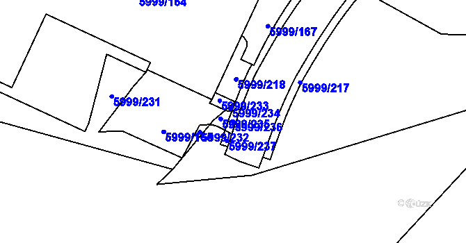 Parcela st. 5999/236 v KÚ Velké Meziříčí, Katastrální mapa