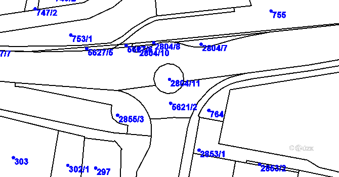 Parcela st. 5621/3 v KÚ Velké Meziříčí, Katastrální mapa