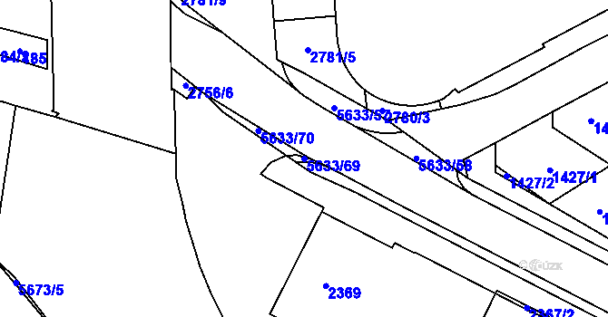 Parcela st. 5633/69 v KÚ Velké Meziříčí, Katastrální mapa