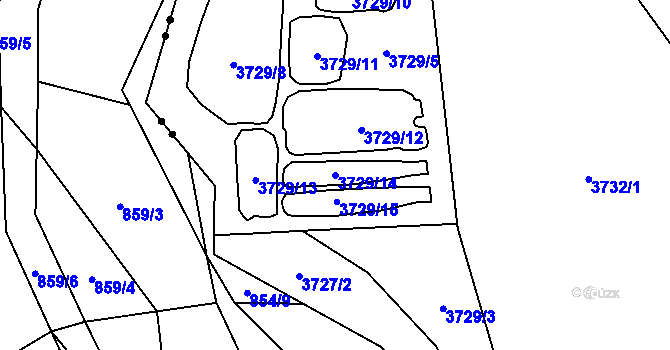 Parcela st. 3729/14 v KÚ Velké Meziříčí, Katastrální mapa