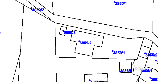 Parcela st. 3859/2 v KÚ Velké Meziříčí, Katastrální mapa