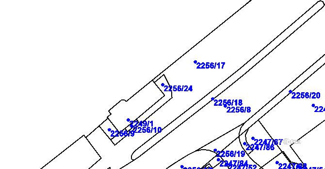 Parcela st. 2256/24 v KÚ Velké Meziříčí, Katastrální mapa
