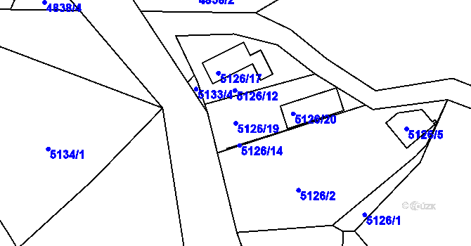 Parcela st. 5126/19 v KÚ Velké Meziříčí, Katastrální mapa