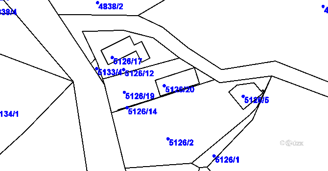 Parcela st. 5126/20 v KÚ Velké Meziříčí, Katastrální mapa