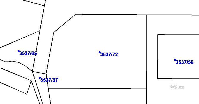 Parcela st. 3537/72 v KÚ Velké Meziříčí, Katastrální mapa
