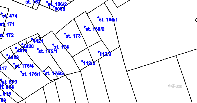 Parcela st. 112/3 v KÚ Velké Němčice, Katastrální mapa