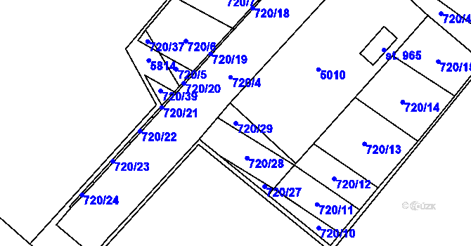 Parcela st. 720/29 v KÚ Velké Němčice, Katastrální mapa