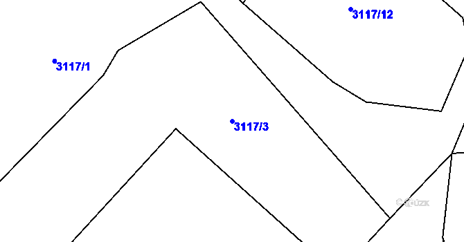 Parcela st. 3117/3 v KÚ Velké Němčice, Katastrální mapa