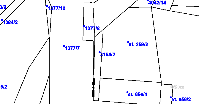 Parcela st. 4164/2 v KÚ Velké Němčice, Katastrální mapa