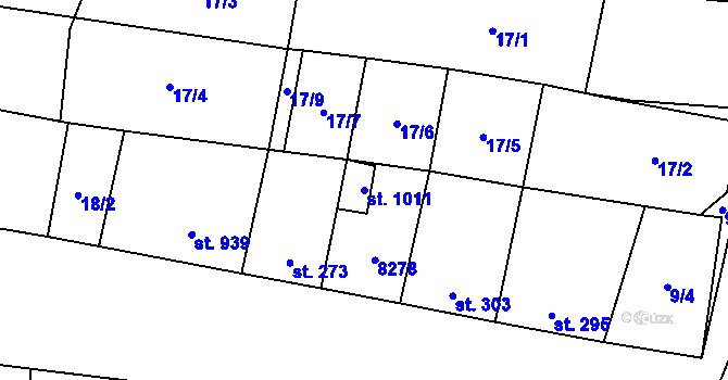 Parcela st. 1011 v KÚ Velké Němčice, Katastrální mapa