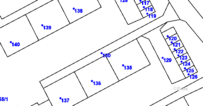 Parcela st. 130 v KÚ Velké Opatovice, Katastrální mapa