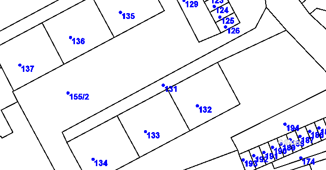 Parcela st. 131 v KÚ Velké Opatovice, Katastrální mapa